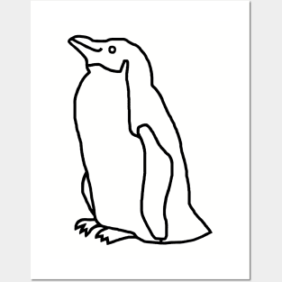 Little Penguin Minimal Line Drawing Posters and Art